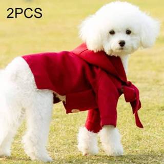 Wollen jas rood XL active 2 STKS Winter Comfortabele Mode Pet Kleding, Maat: (Rood)