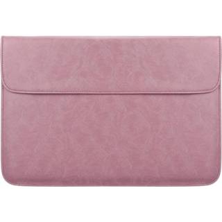 👉 Roze PU active netbooktas PU01S lederen horizontale onzichtbare magnetische gesp laptop binnentas voor 15,4 inch laptops (roze)