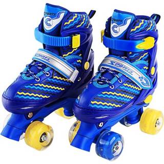 👉 Rolschaats witte blauw m active entertainment kinderen full-flash dubbele rij rolschaatsen schaatsen schoenen, wiel, maat: (blauw) 6922356011841