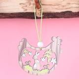 👉 Verpakking houten active feestelijke 5 verpakkingen Pasen Hangers Sfeer Decoratieve Artikelen (Rok Konijn Houtnerf Kip)