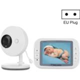 👉 Bewakingscamera zwart wit active baby's 3,5 inch groter scherm draadloze digitale Babycarrièrefoon babyfoon, EU-stekker SP851 (zwart wit)