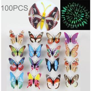 👉 Koelkastmagneet active 100 stuks mode lichtgevende vlinder met magneet simulatie koelkastmagneten muursticker tuindecoratie, willekeurige kleur levering 6922877072741