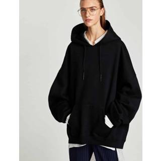 👉 Lantaarn zwart s active kleding Casual Mode Mouwen Los Grote Maat Sweatshirt (Kleur: Maat: S)