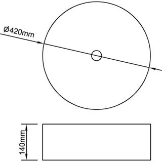 Wastafel zilverkleurig keramiek active 42x14 cm 8718475719670