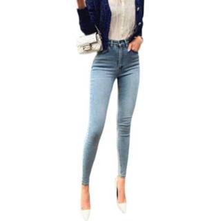 👉 Skinnyjeans blauw elastische XXL active Schoonheid>Vrouwenkleding Klassieke retro skinny jeans met hoge taille (kleur: lichtblauw, maat: XXL)