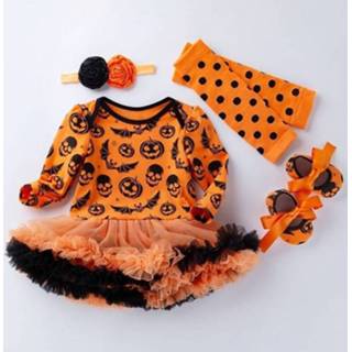 👉 Jurk 66 active schoonheid baby's peuters Halloween Pompoen Lange Mouw Baby Hoge Kwaliteit Katoenen Romper Peuter Schoenen Set (Kleur: Vleermuis Maat: 66)