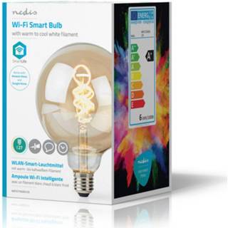 👉 Wit active Nedis WIFILT10GDG125 Wi-fi Warm Tot Koel Led Filamentlampgedraaid E27 G125 5,5 W 350 Lm 5412810320486