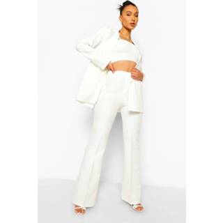 👉 Getailleerde Wide Leg Broek, Ivory