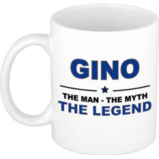 Beker mannen Gino The man, myth legend cadeau koffie mok / thee 300 ml