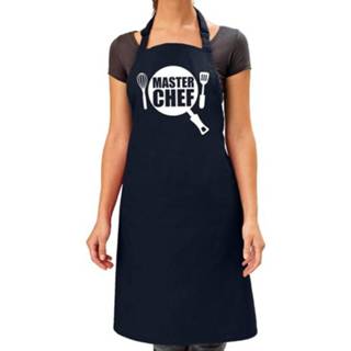 👉 Schort active vrouwen blauw Master chef barbeque / keukenschort navy dames