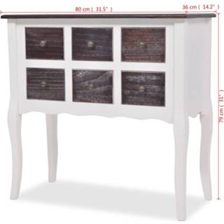 👉 Wandkast met 6 lades bruin en wit hout