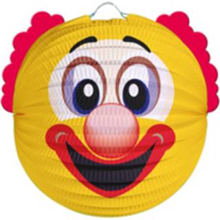 👉 Lampion gele papier geel Clown 20 Cm - Carnaval Party Feestartikelen/versieringen 8718758823001