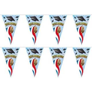 👉 Vlaggen lijn active 2x Feestartikelen geslaagd vlaggenlijntje/slingertje 10 m gevelvlag/tas