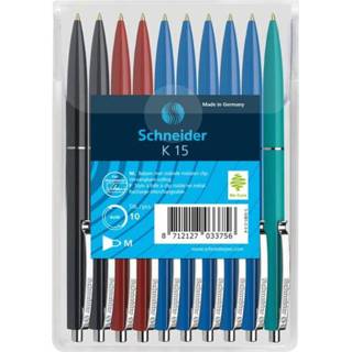 👉 Balpen active Schneider S-3081-2-3-4 K15 10s Assorti Kleuren In Headerbag 8712127033756