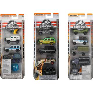 👉 Active Matchbox Jurassic World 5 Auto's met Voertuigdeco 1:64 Assorti 887961583830