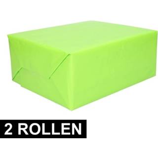 👉 Inpakpapier active limoen groen 2x rollen lime 200 cm
