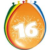 👉 Active 8x stuks Feestballonnen versiering 16 jaar