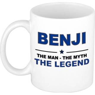 👉 Beker mannen Benji The man, myth legend cadeau koffie mok / thee 300 ml