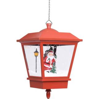 👉 Ledlamp rood active Kersthanglamp met LED-lamp en kerstman 27x27x45 cm 8719883994864