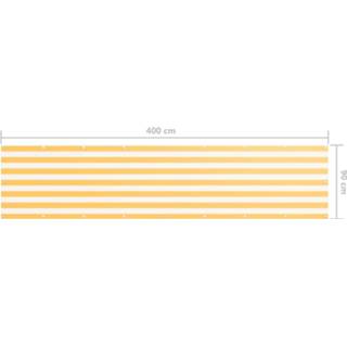 👉 Balkonscherm wit geel stof active 90x400 cm oxford en 8720286117187