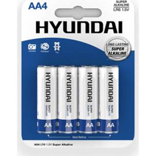 Batterij alkaline active Hyundai Super AA- batterijen 4 stuks 8719743421493