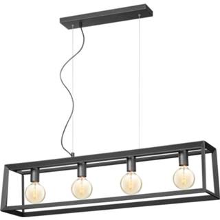 👉 Hanglamp zwart metaal Light depot - Dito recht 4L Outlet 8718808382533