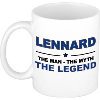 👉 Beker keramiek active mannen Lennard The man, myth legend verjaardagscadeau mok / 300 ml