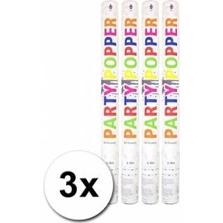 👉 Wit kunststof 3 wtte confetti kanonnen cm