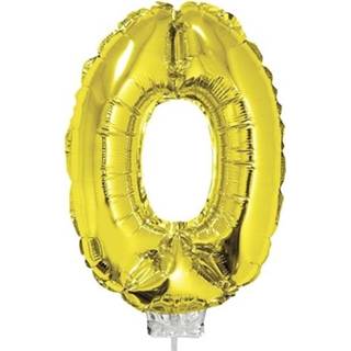 👉 Goud active Opblaasbare cijfer ballon 0 41 cm