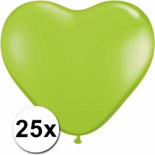👉 Hartjes ballon limoen ballonnen lime 25 stuks