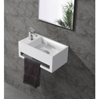 👉 Fontein wit mat solid surface rechthoekig bali Saniclear 36x20cm links 7439656236205