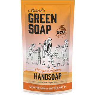 👉 Handzeep donkergroen active 11x Marcel's Green Soap Sinaasappel&Jasmijn Navul Stazak 500 ml 8719325558890