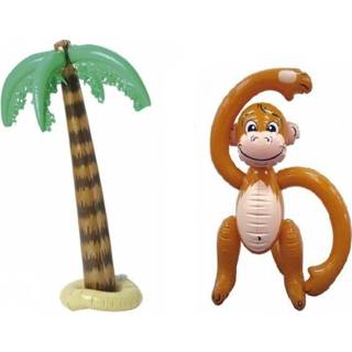 👉 Kinderen Opblaasbare tropische set palmboom met aap