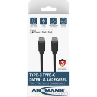 👉 Zwart Ansmann 1700-0121 USB-kabel 0,12 m USB C 4013674168453