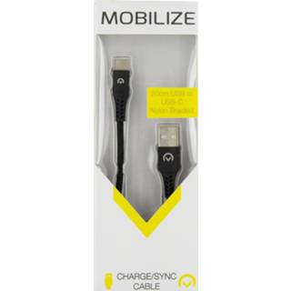 👉 Nylon Mobilize Braided Charge/Sync Cable USB-C - Lengte: 2 meter 8718256870194 8718256823848