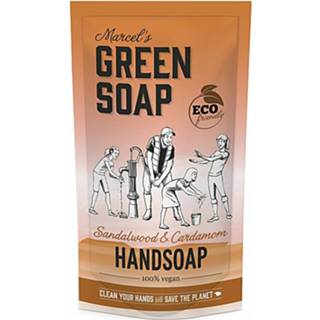 👉 Handzeep donkergroen active Marcel's Green Soap Sandelhout&Kardemon Navul Stazak 500 ml 8719325558869