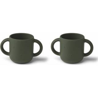 👉 Donkergroen siliconen active Liewood Gene Kop 2-Pack - Rabbit Hunter Green 5713370206273