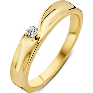 👉 Zirkonia active Excellent Jewelry Geelgouden Ring met Vloeiend Kopstuk