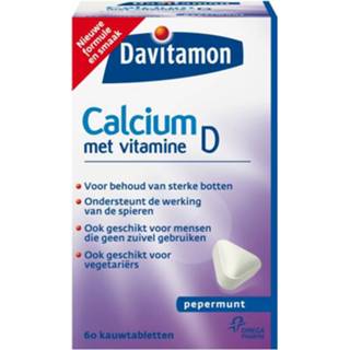 👉 2x Davitamon Calcium Vitamine D Pepermunt 60 kauwtabletten