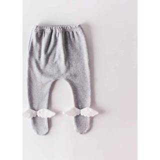 👉 Sock grijs 90 active schoonheid baby's Baby Cute Angel Wings Base Socks (Kleur: Lichtgrijs Plus Velvet Maat: 90)