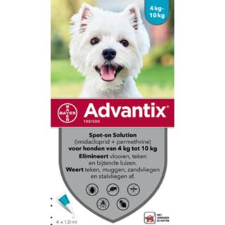 👉 Pipet active Advantix Spot On 100 Anti Vlo en Teek 4 - 10 kg pipetten 4007221048121