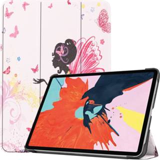 👉 Active IPad Air 2020 hoes - 10.9 Inch Tri fold Book Case Flower Fairy 8719793113072