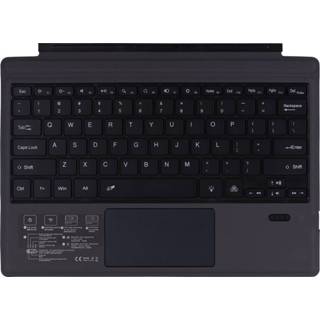 👉 Bluetooth toetsenbord zwart active Microsoft Surface Pro 3/4/5/6/7 - Cover QWERTY Met touchpad en verlichting 8719793084792