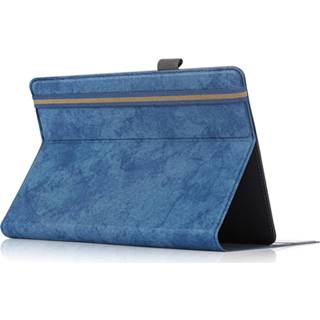 👉 Portemonnee blauw active Samsung Galaxy Tab hoes - Wallet Book Case 10.1 tot 10.8 inch Donker 8719793093220