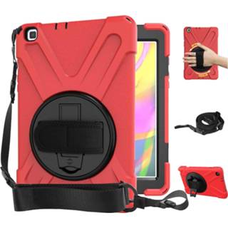 👉 Rood active Samsung Galaxy Tab A 8.0 2019 Hoes - Hand Strap Armor Case 8719793080756