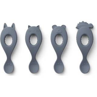 👉 Lepel blauw siliconen active Liewood Liva 4-Pack - Blue Wave 5713370202206
