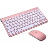 Toetsenbord rose goud active USB Externe Notebook Desktopcomputer Universele Mini Draadloze Toetsenbordmuis, Stijl: en Muis Set (Rose Goud)