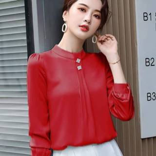 👉 Shirt rood l active kleding Suit Business Wear Bottoming Casual (kleur: Maat: L)