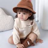 👉 Rompertje beige active schoonheid baby's Herfst baby eekhoorn geborduurd patroon katoenen driehoek romper (kleur: maat: 73cm)