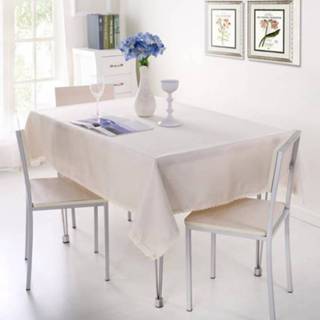 👉 Tafelkleed beige linnen active tafelmatten Decoratief Imitatie kanten Eettafelhoes, maat: 130x130cm (beige)